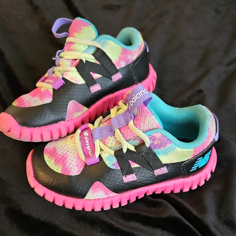 New Balance Kids Tie-Dye Pink Teal Black Sneakers